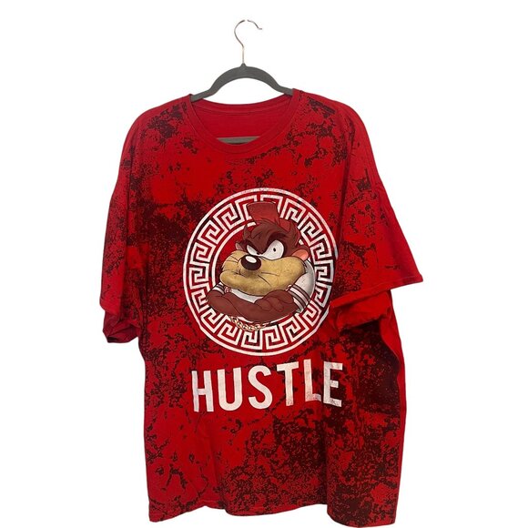 Unkown Other - Vintage Taz Red Shirt with the word Hustle